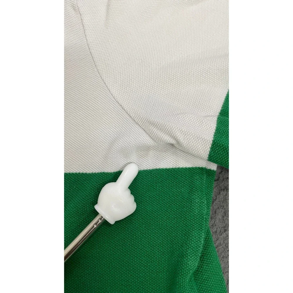 Polo Ralph Lauren Polo Shirt Mens M Green White Navy Good Colorblock Crest Pony